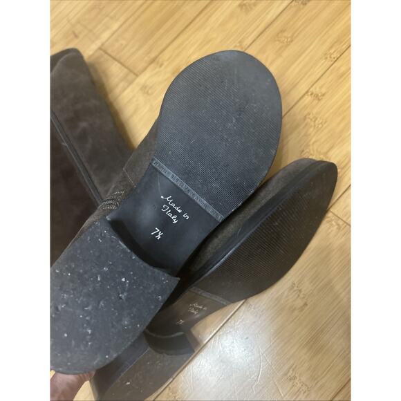 BUTTER Italy Suede Over-the-Knee Boots Tie Back Soft Luxury Minimalist Sz 7.5 - Picture 4 of 7